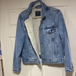 Levi's Blue Denim Sherpa Jacket